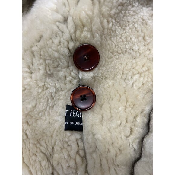 VTG Runway XL Gen. Shearling Leather Jacket Pure Wool Lining Aviator Bomber Coat - Picture 9 of 16